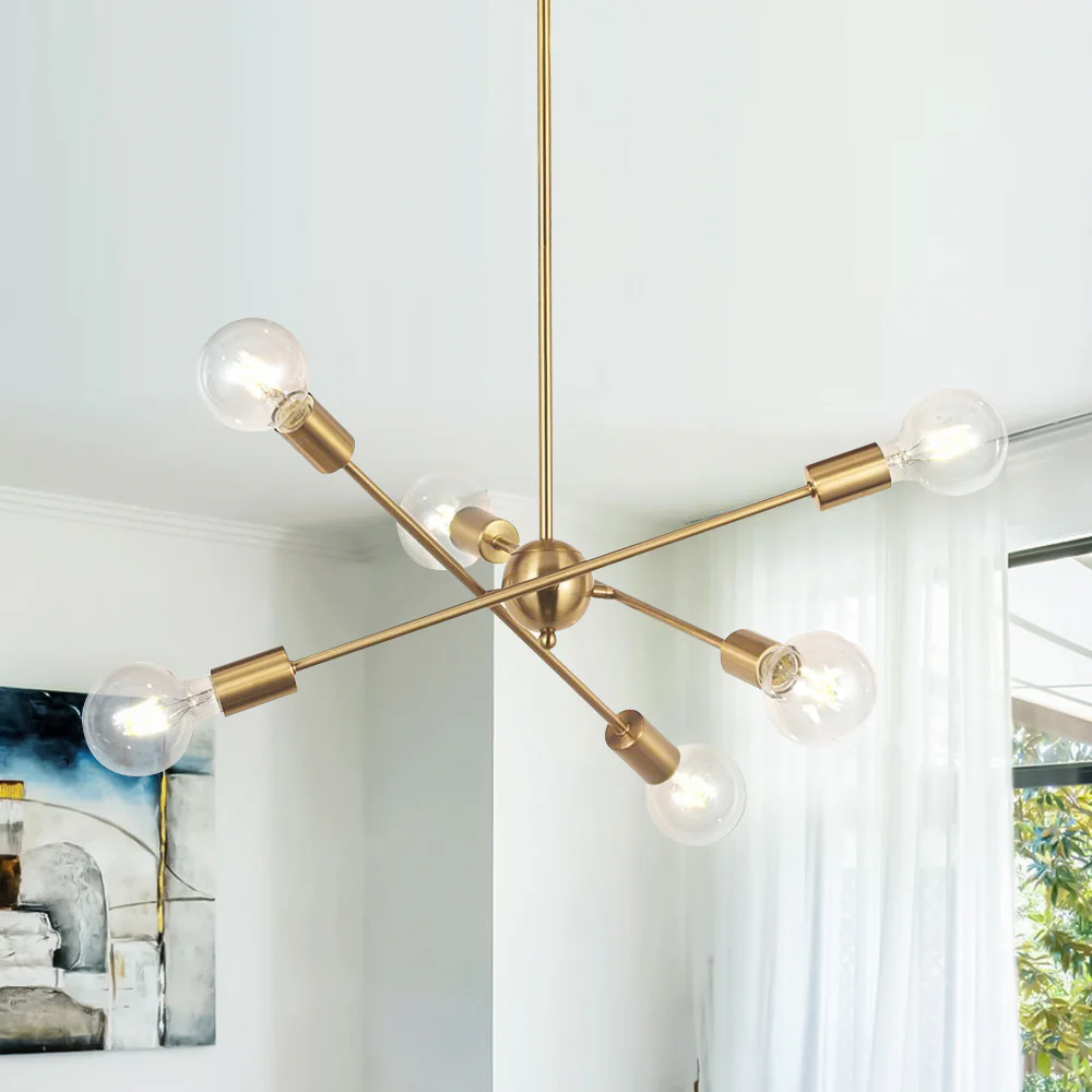 Modern Sphere Gold Sputnik Chandelier - Image 4
