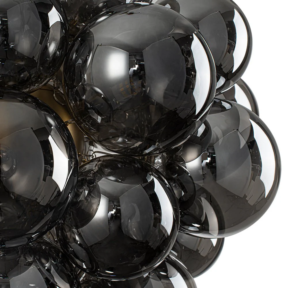 Moody Luxe Cluster Smoked Glass Bubble Sphere Chandelier - Image 14