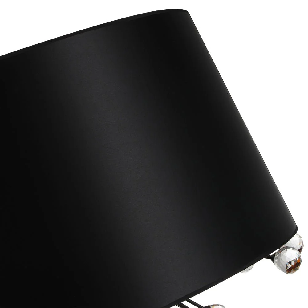 Moody Luxe Starburst Crystal Black Fabric Drum Cage Chandelier - Image 13