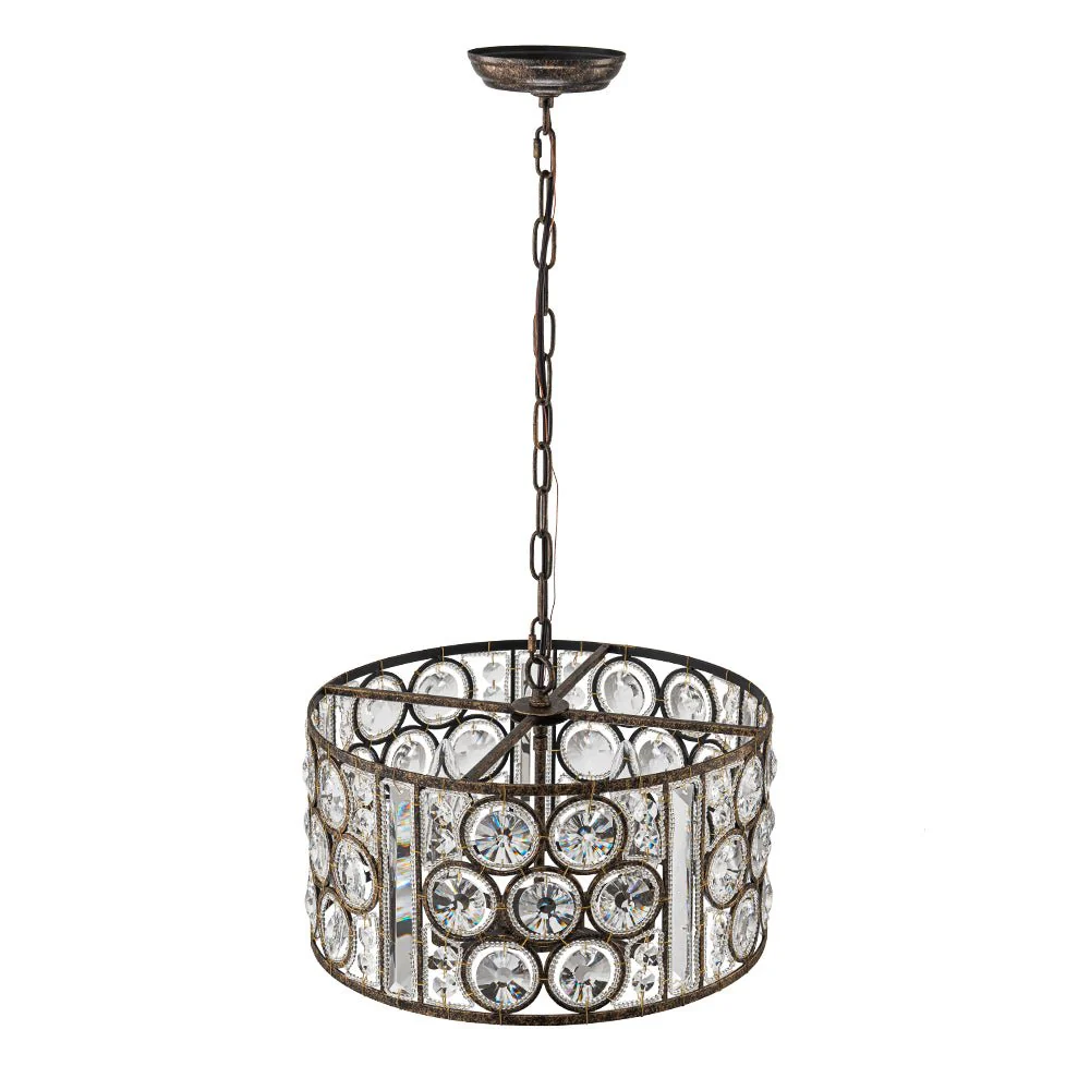 Moroccan Glam Vintage Crystal Drum Lantern Pendant - Image 10