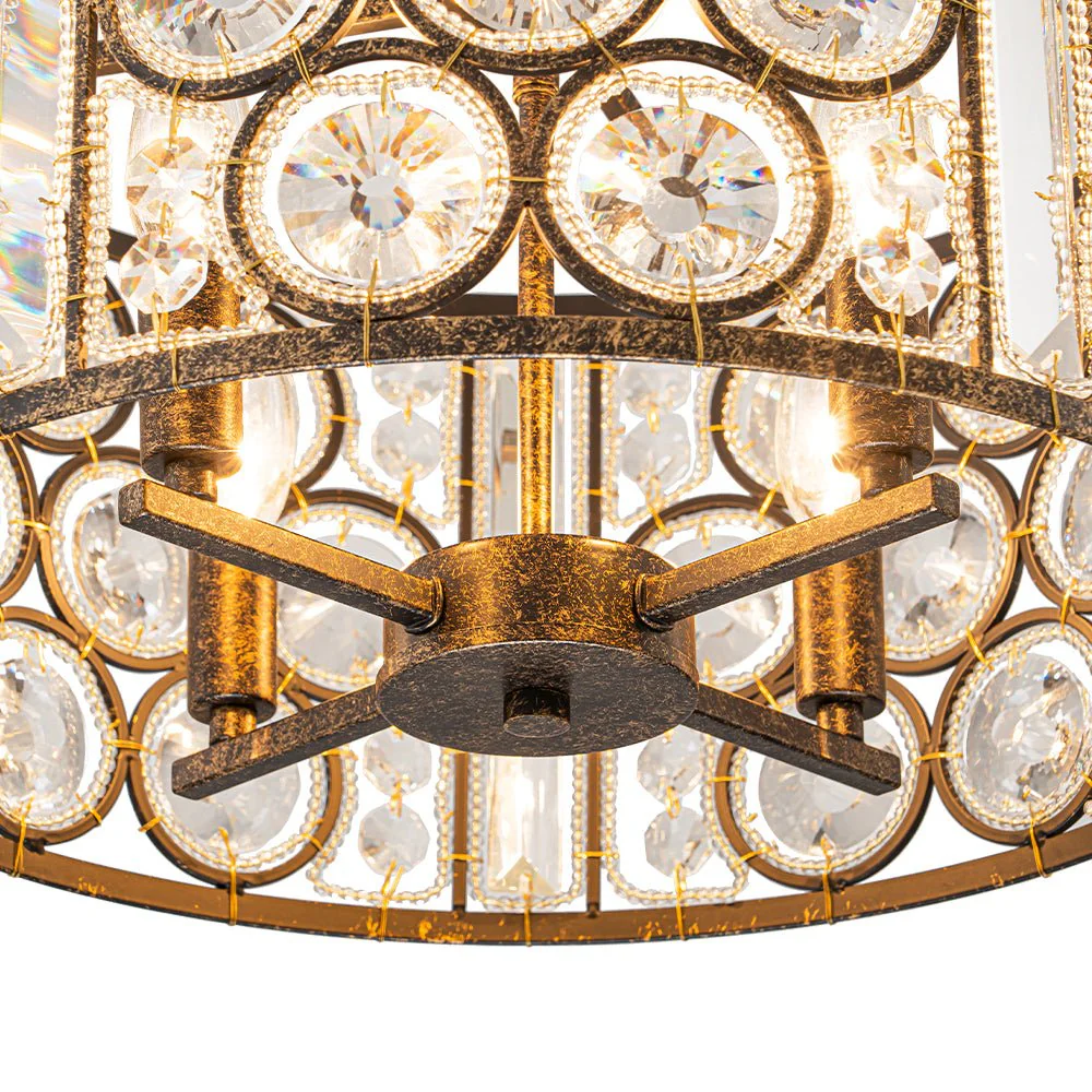 Moroccan Glam Vintage Crystal Drum Lantern Pendant - Image 11