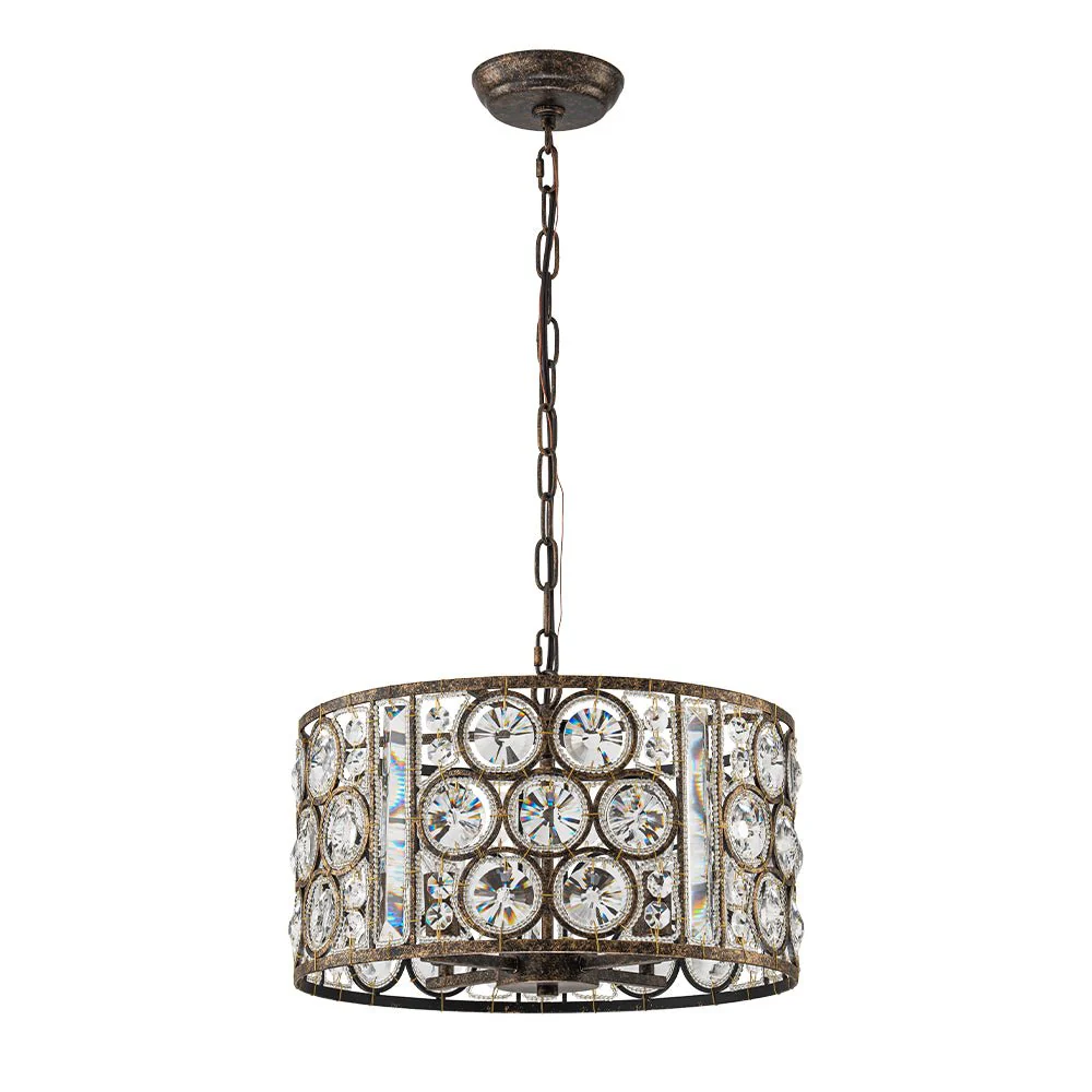 Moroccan Glam Vintage Crystal Drum Lantern Pendant - Image 6