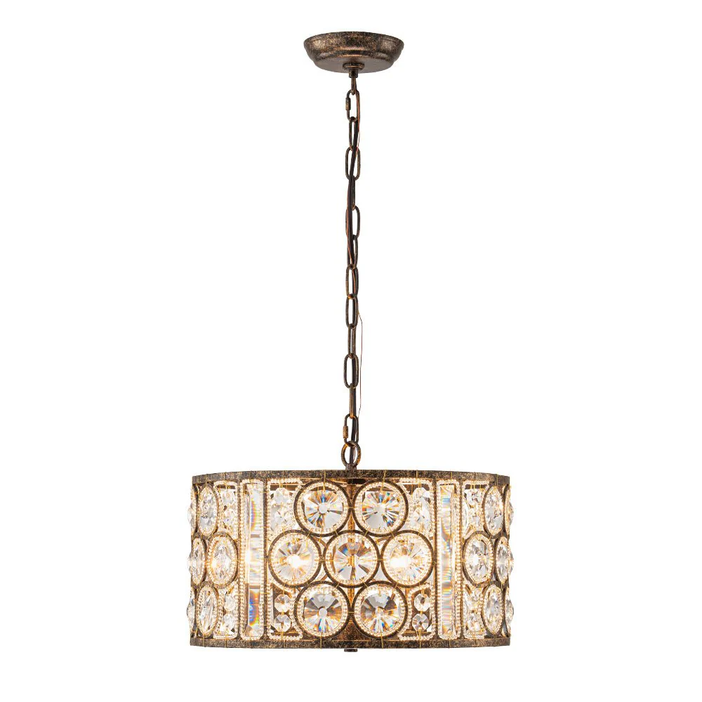 Moroccan Glam Vintage Crystal Drum Lantern Pendant - Image 7