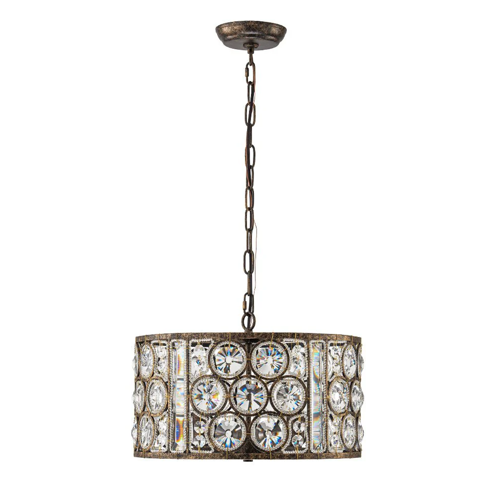 Moroccan Glam Vintage Crystal Drum Lantern Pendant - Image 8