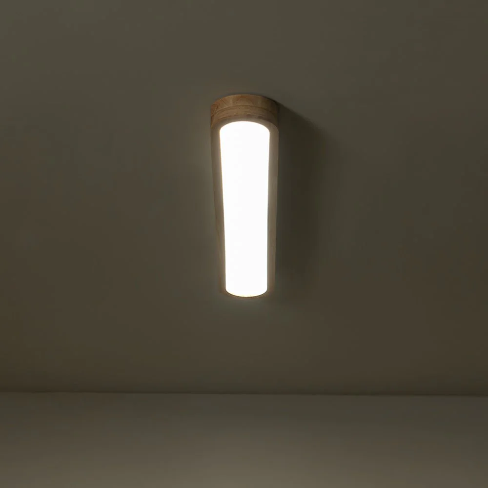 Natural Wood Long Oval Dimmable LED Flush Mount Light - Image 12