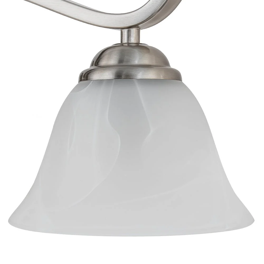Nickel 4-Light Cloud Glass Bell Shade Vanity Light - Image 14
