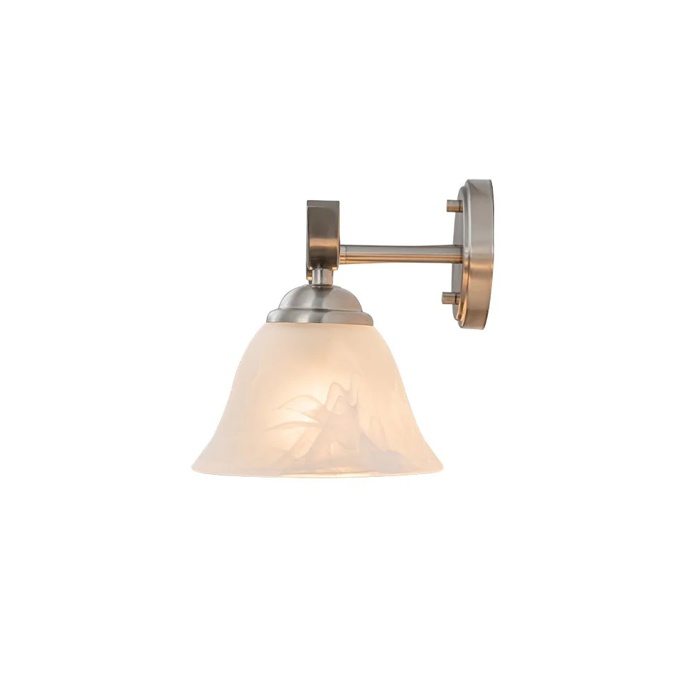Nickel 4-Light Cloud Glass Bell Shade Vanity Light - Image 9