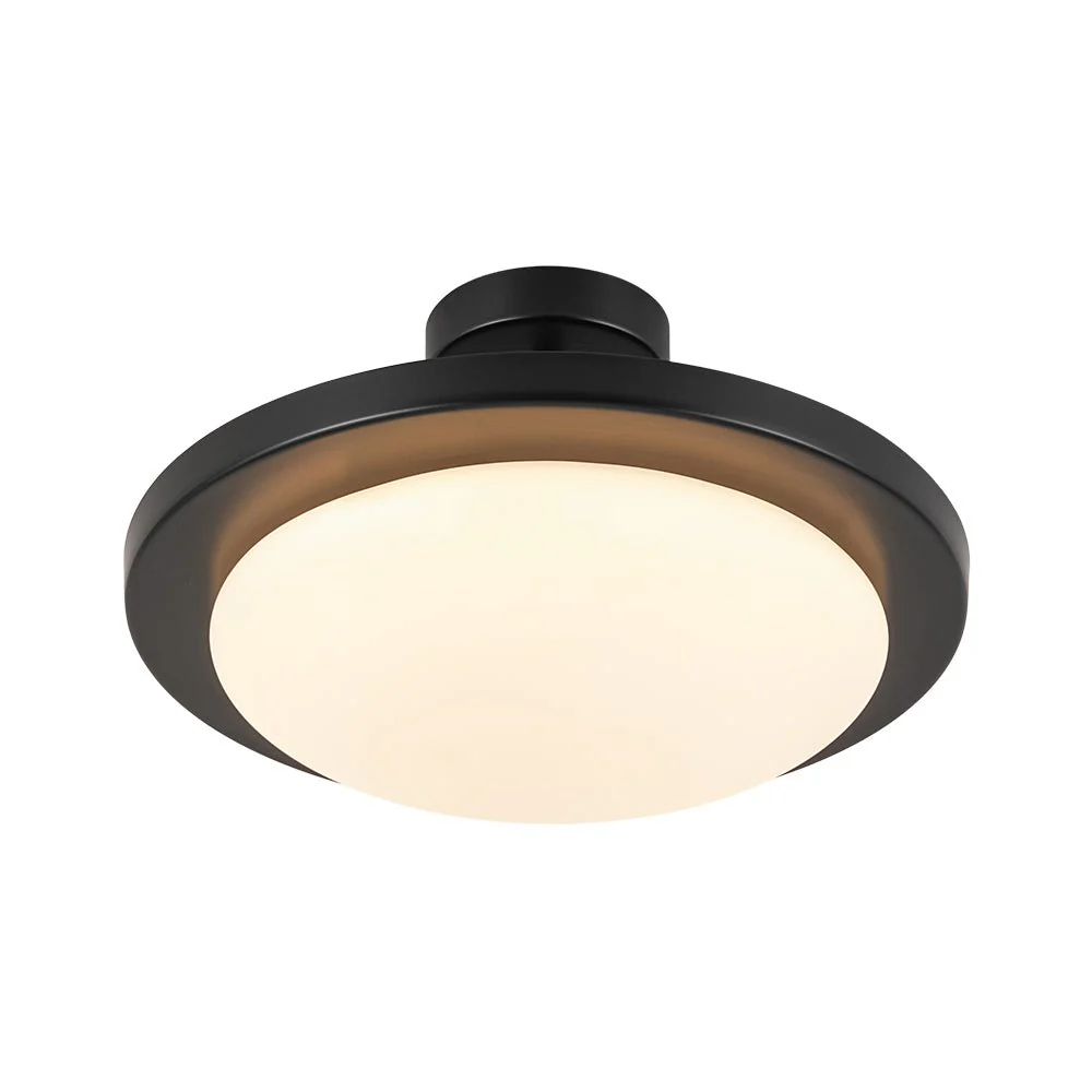 Nordic Black White Dimmable LED Round Semi Flush Mount - Image 6