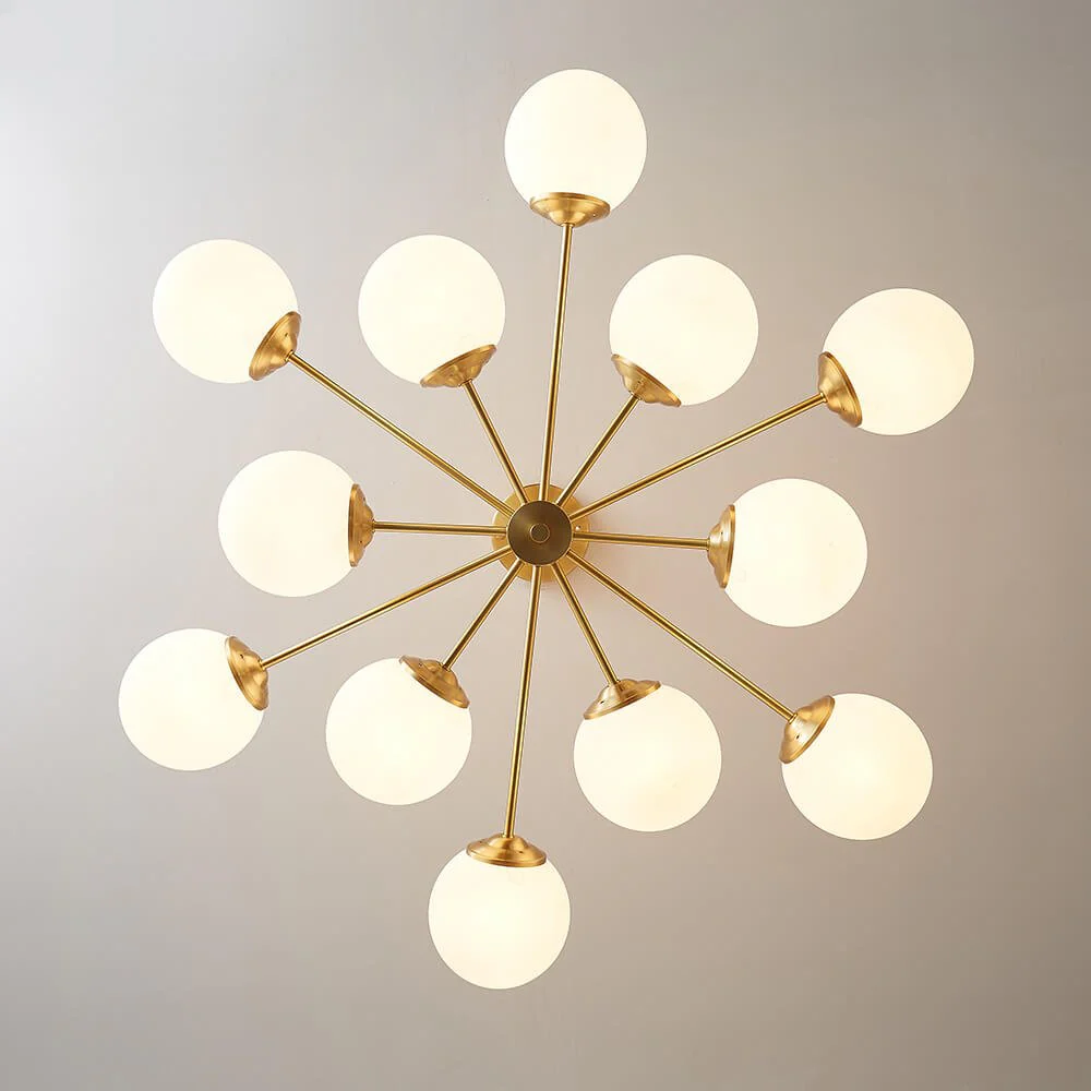 Opal Glass Globe Sputnik Chandelier - Image 11