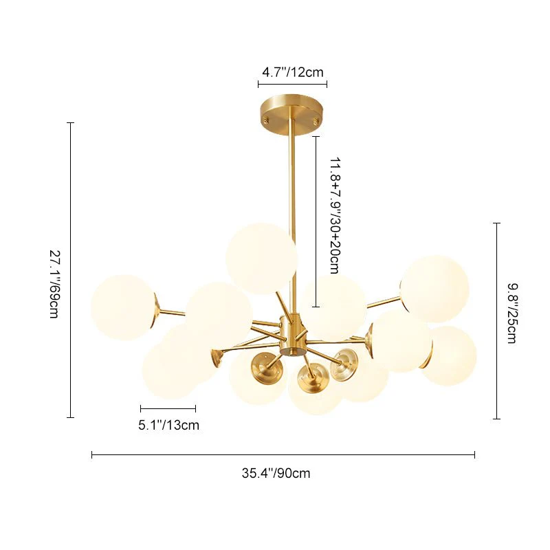 Opal Glass Globe Sputnik Chandelier - Image 17