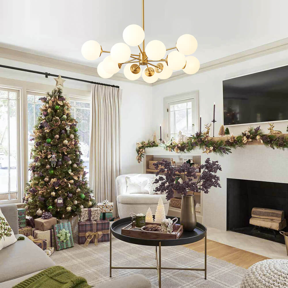 Opal Glass Globe Sputnik Chandelier - Image 3