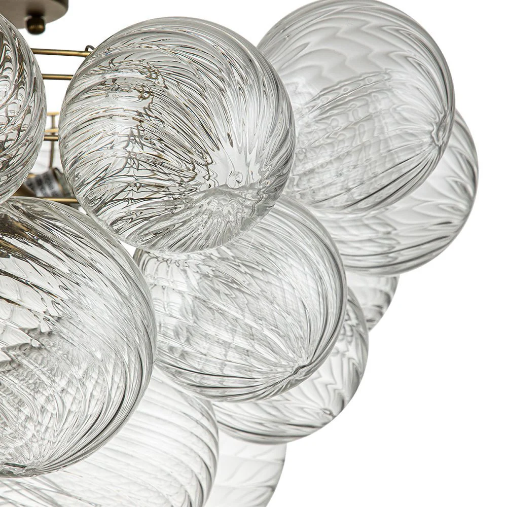 (OpenBox) 3-Light Cluster Ribbed Glass Bubble Semi Flush Chandelier - Image 20