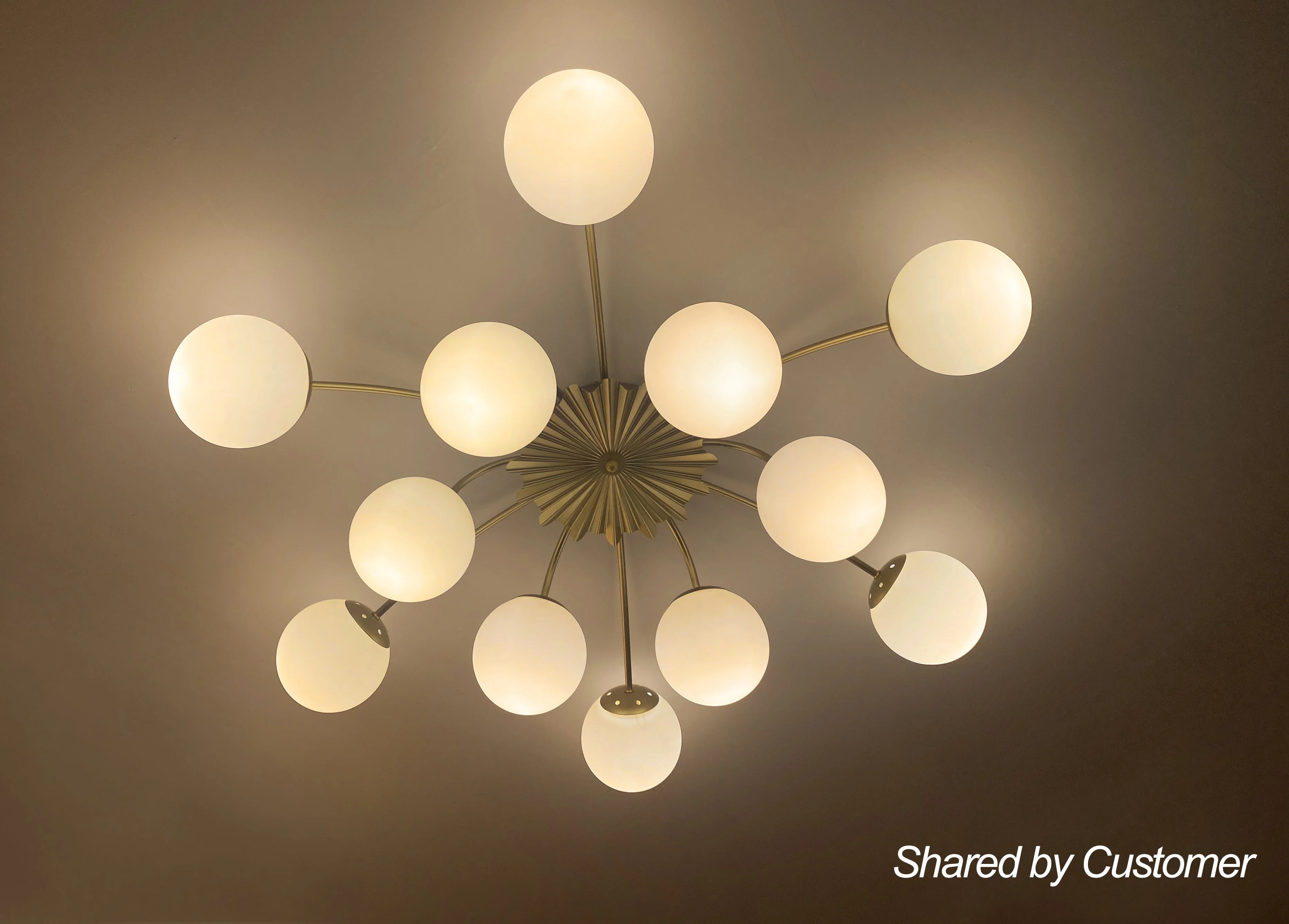 (OpenBox) Blossom 12-Light Opal Glass Bubble Semi Flush Chandelier - Image 15