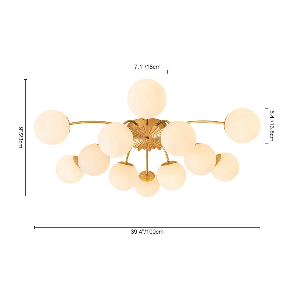 (OpenBox) Blossom 12-Light Opal Glass Bubble Semi Flush Chandelier - Image 16