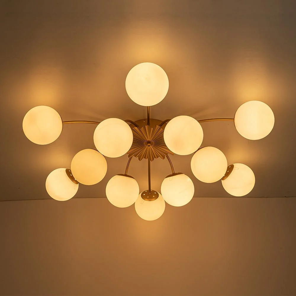 (OpenBox) Blossom 12-Light Opal Glass Bubble Semi Flush Chandelier - Image 25