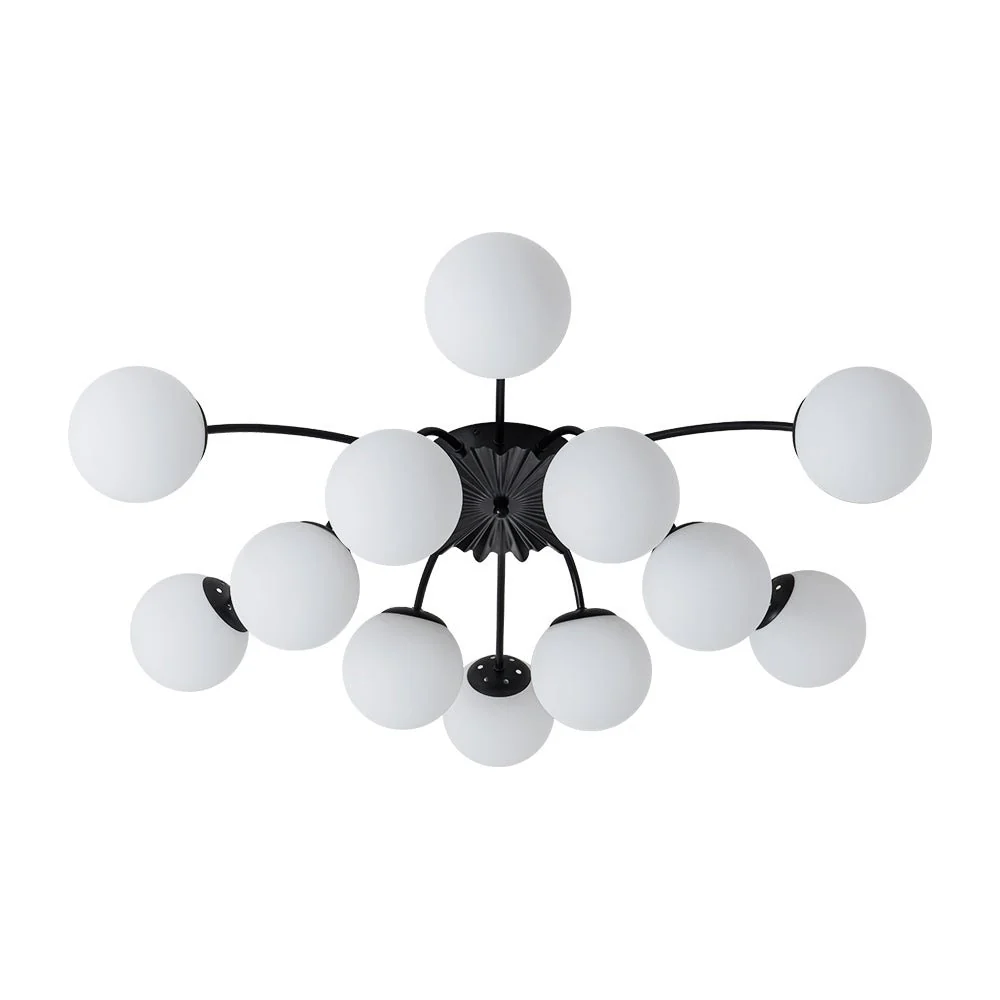 Blossom 12-Light Opal Glass Bubble Semi Flush Chandelier - Image 47
