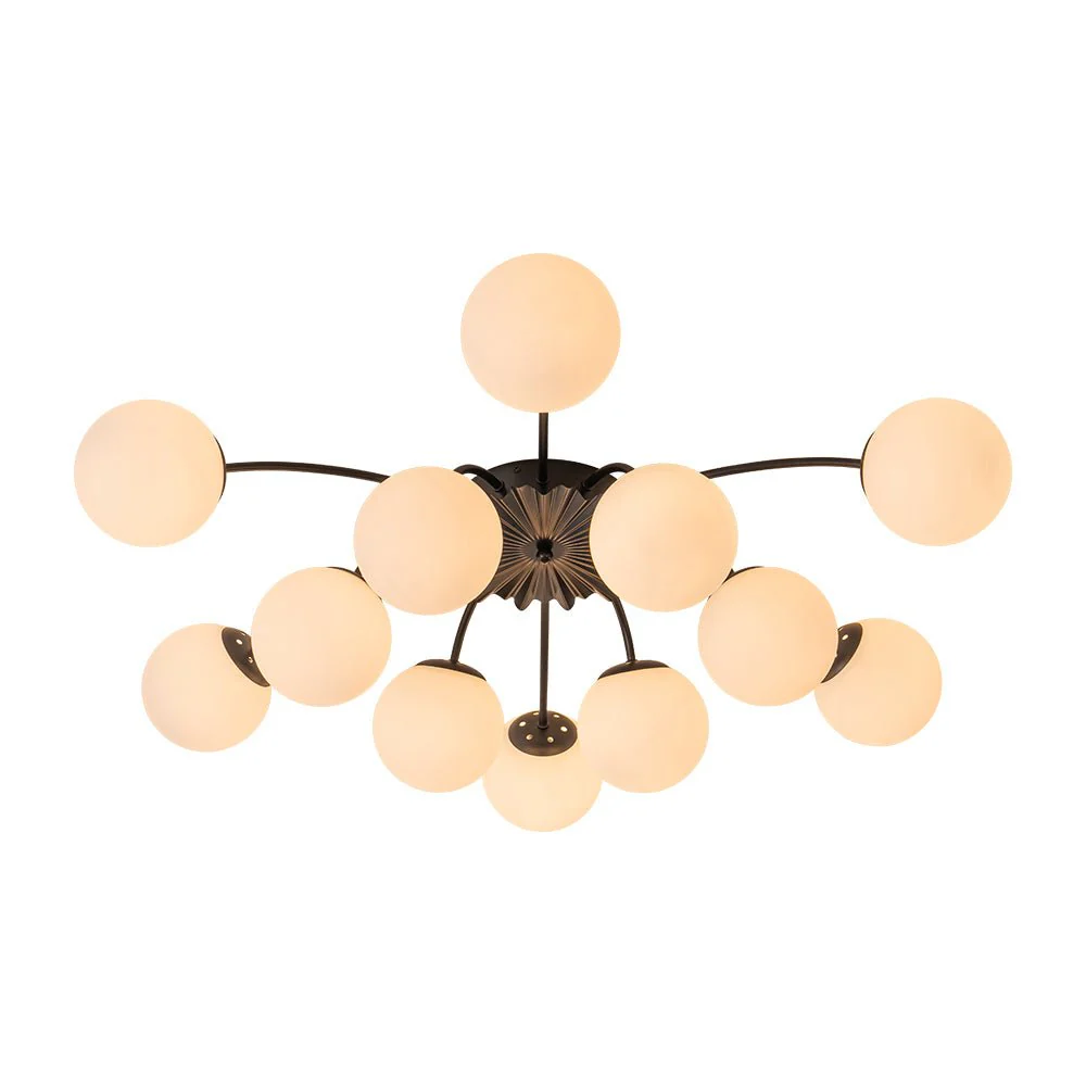 (OpenBox) Blossom 12-Light Opal Glass Bubble Semi Flush Chandelier - Image 30