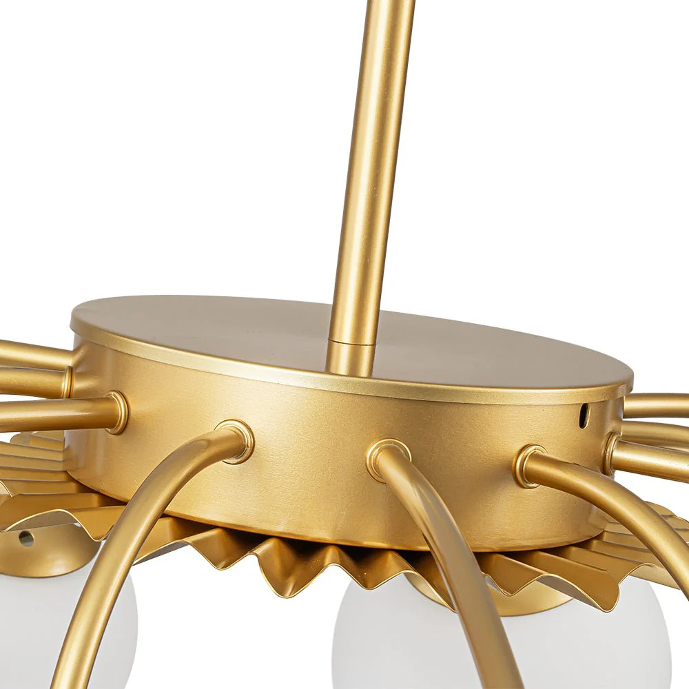 Blossom 12-Light Opal Glass Bubble Semi Flush Chandelier - Image 37