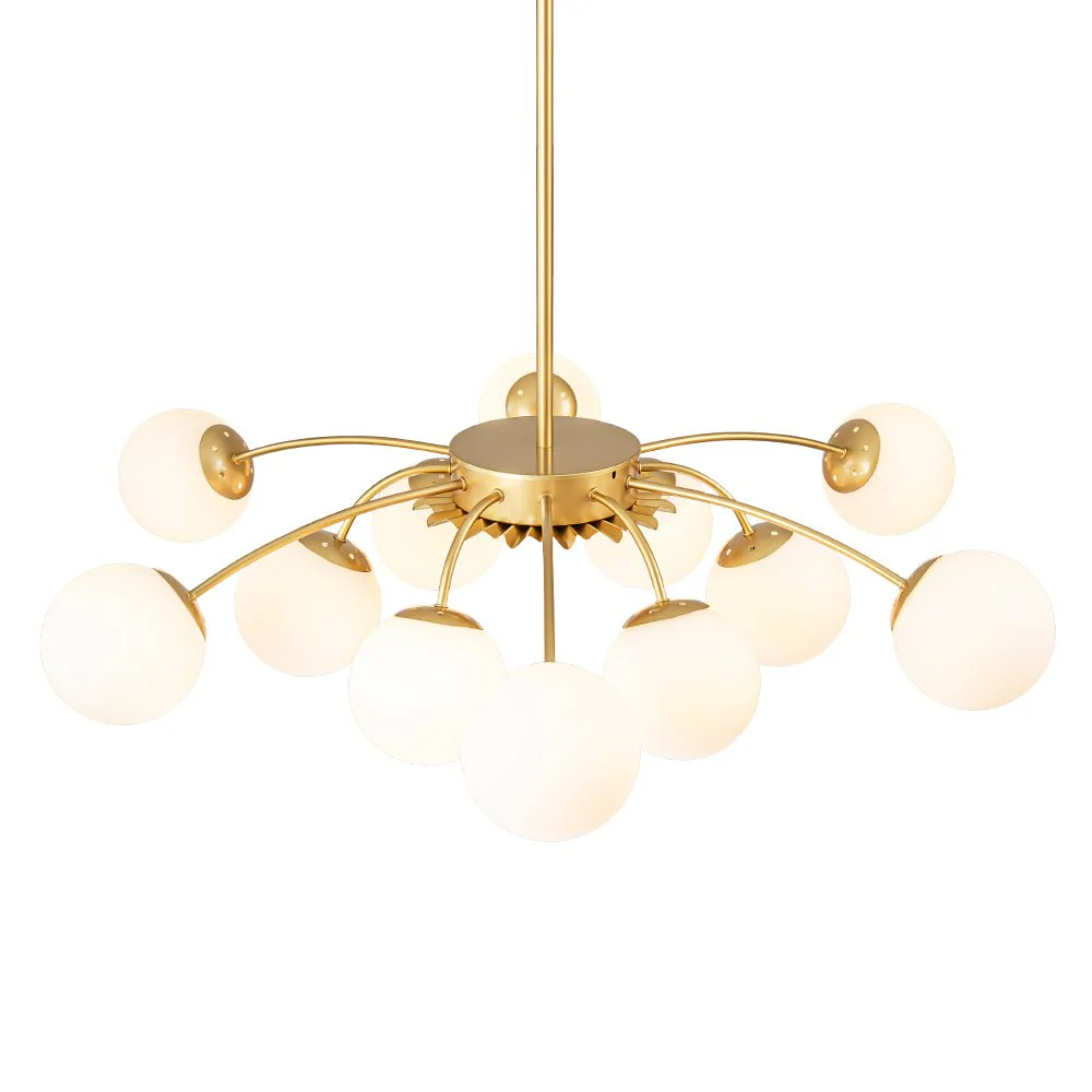 Blossom 12-Light Opal Glass Bubble Semi Flush Chandelier - Image 35