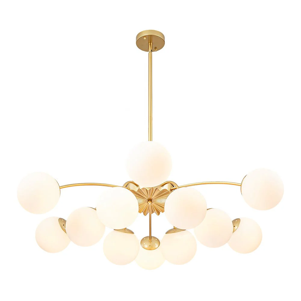 (OpenBox) Blossom 12-Light Opal Glass Bubble Semi Flush Chandelier - Image 38