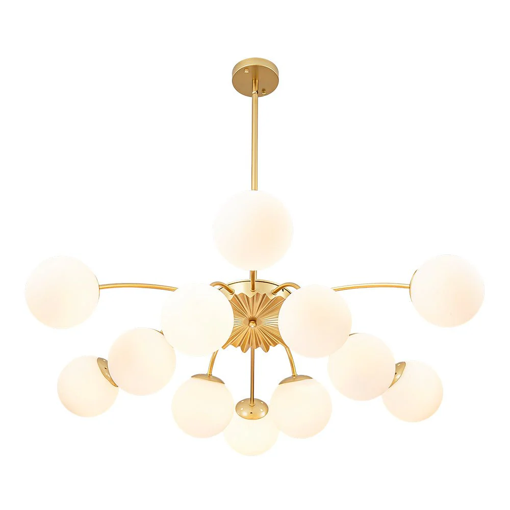 Blossom 12-Light Opal Glass Bubble Semi Flush Chandelier - Image 30