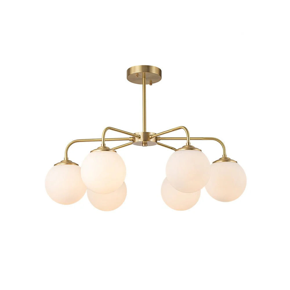 (OpenBox) Brass 6-Light Milky White Globe Round Chandelier - Image 6