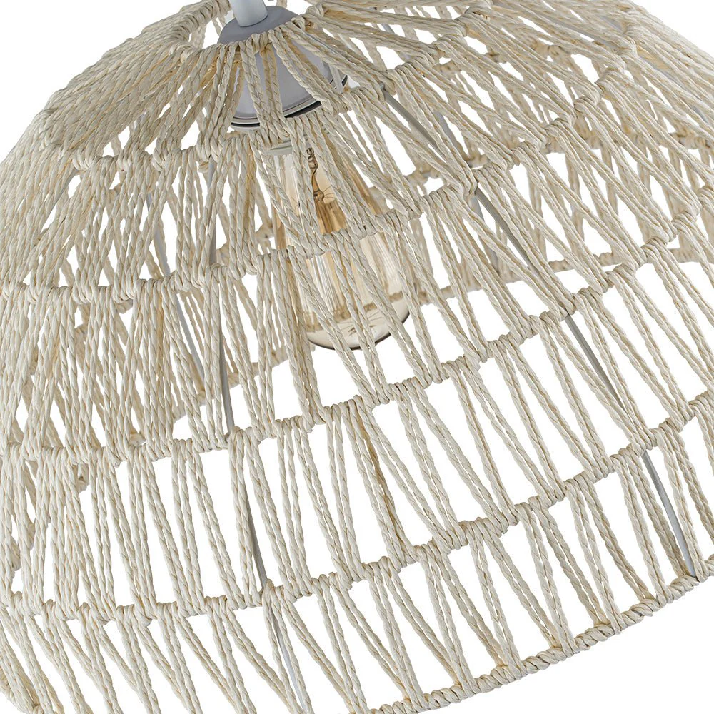 (OpenBox) 1-Light Coastal Bohemian Woven Rope Dome Pendant - Image 12