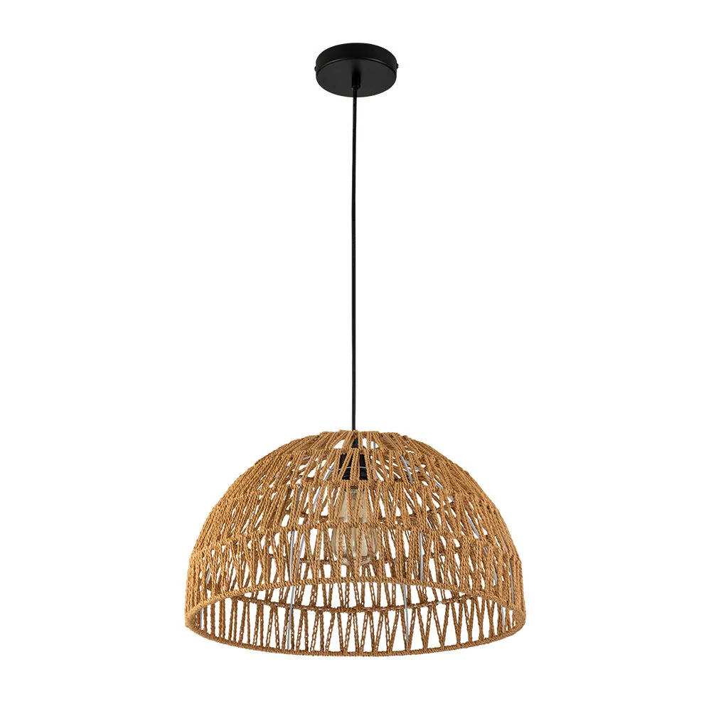 (OpenBox) 1-Light Coastal Bohemian Woven Rope Dome Pendant - Image 18
