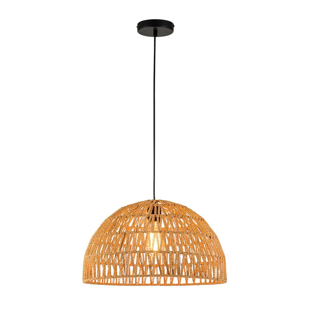 (OpenBox) 1-Light Coastal Bohemian Woven Rope Dome Pendant - Image 19
