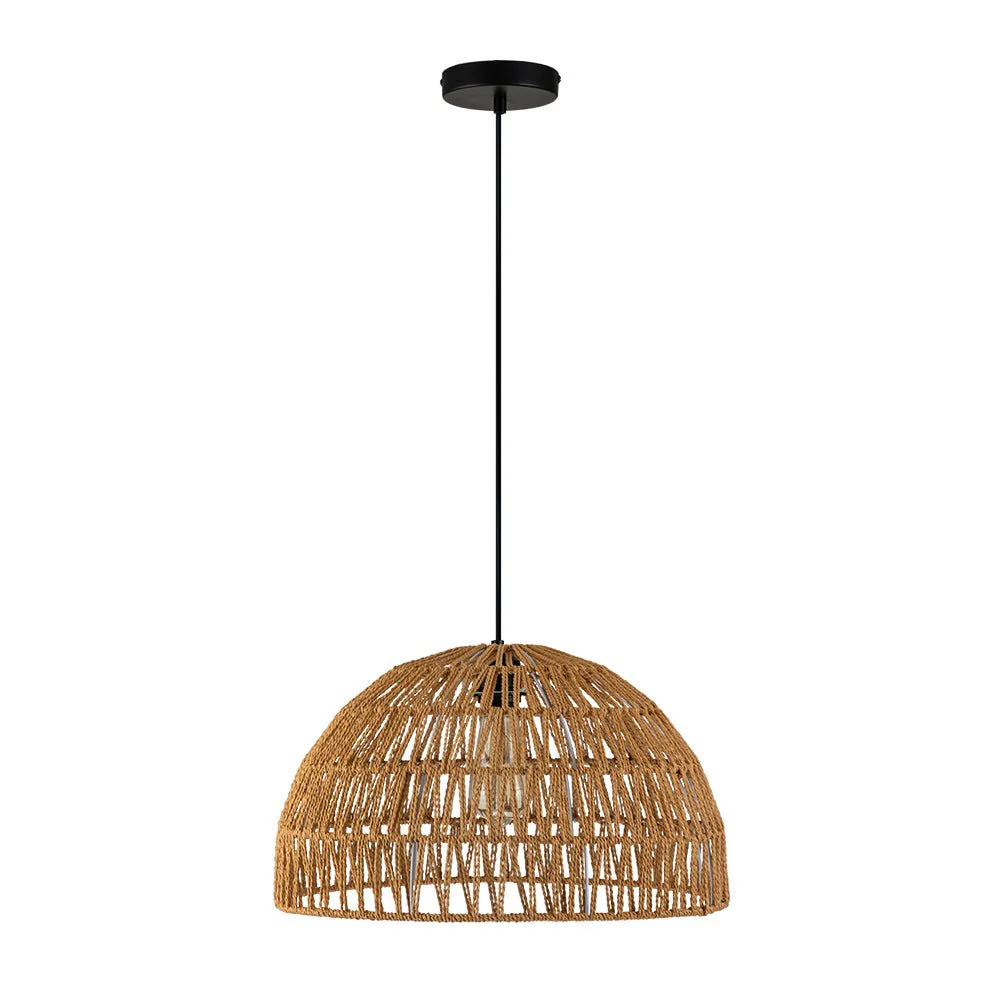 (OpenBox) 1-Light Coastal Bohemian Woven Rope Dome Pendant - Image 20