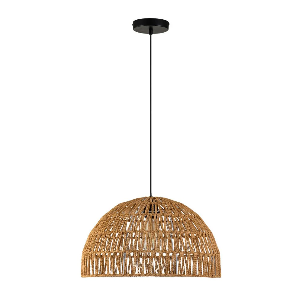 (OpenBox) 1-Light Coastal Bohemian Woven Rope Dome Pendant - Image 22