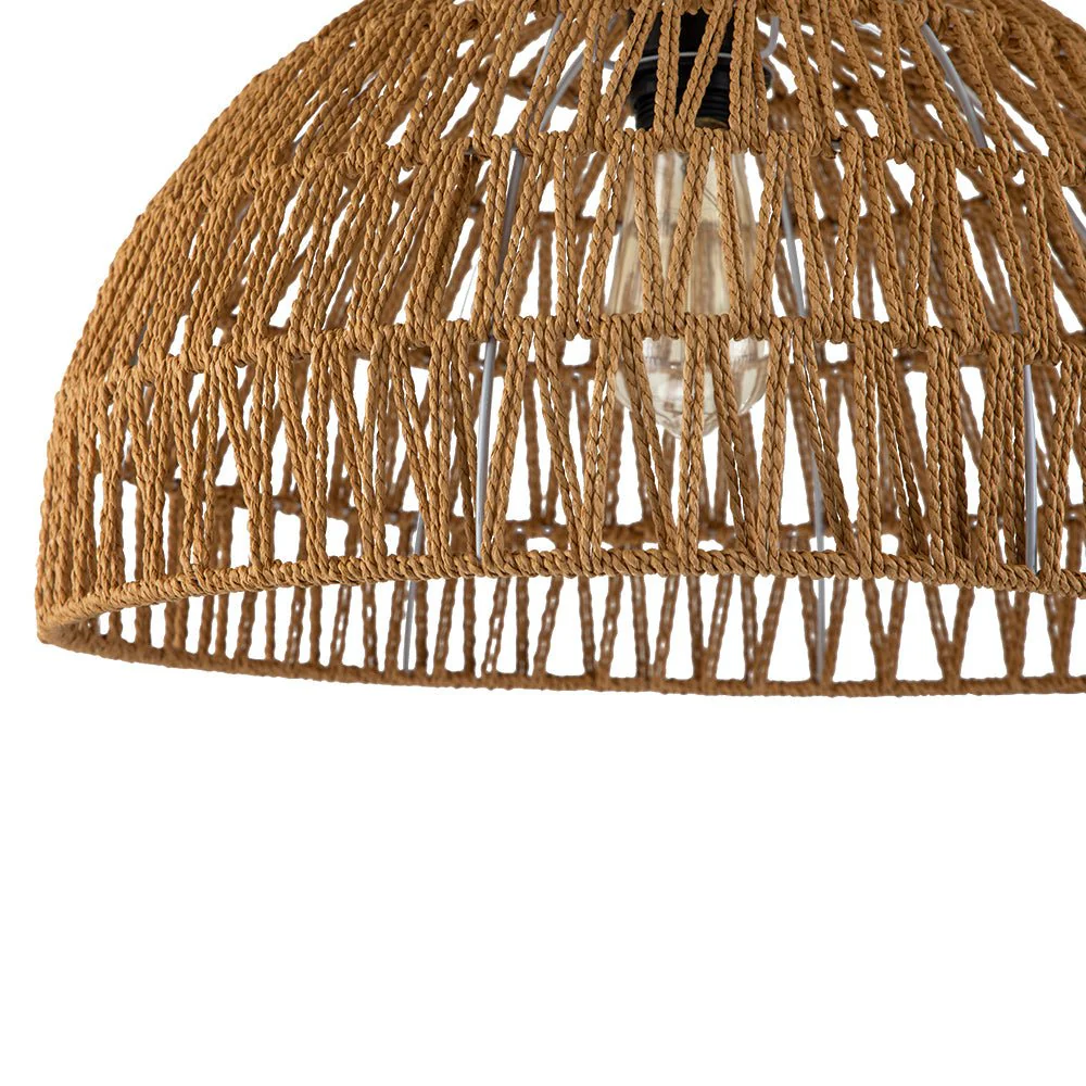 (OpenBox) 1-Light Coastal Bohemian Woven Rope Dome Pendant - Image 24