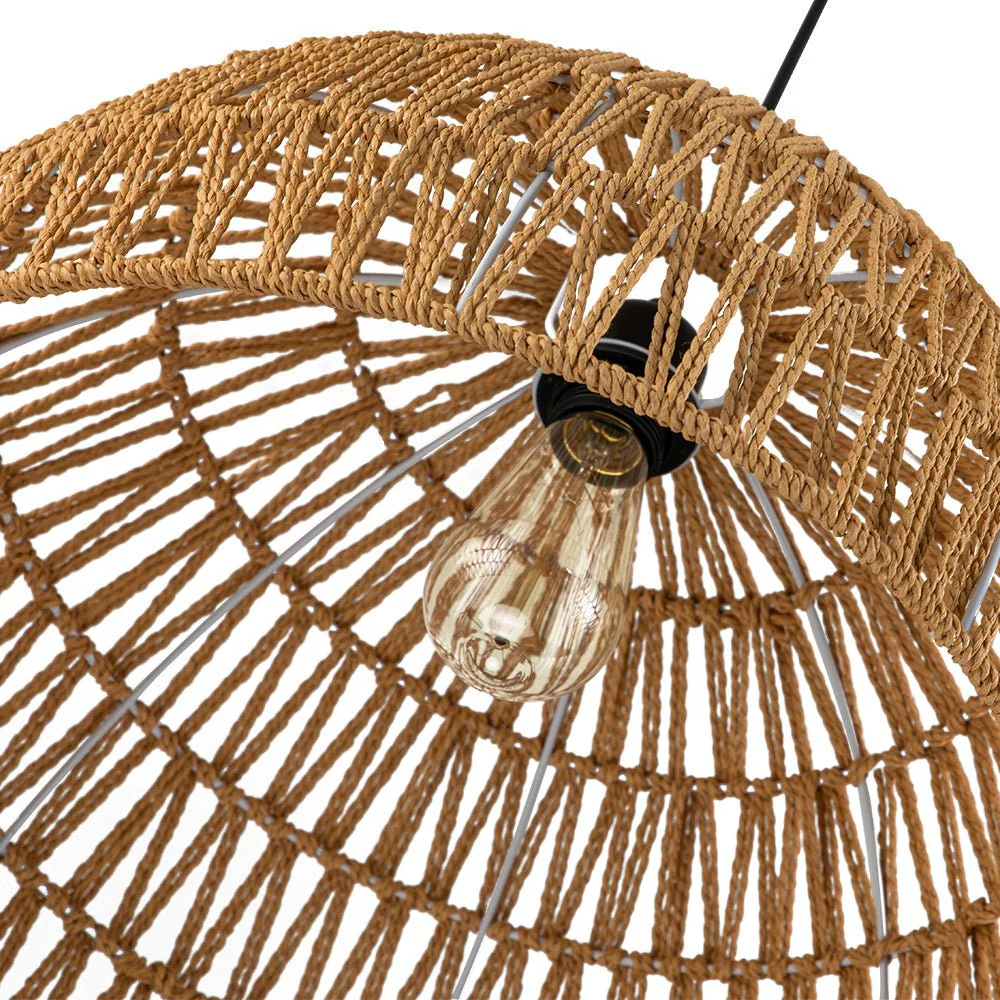 (OpenBox) 1-Light Coastal Bohemian Woven Rope Dome Pendant - Image 25