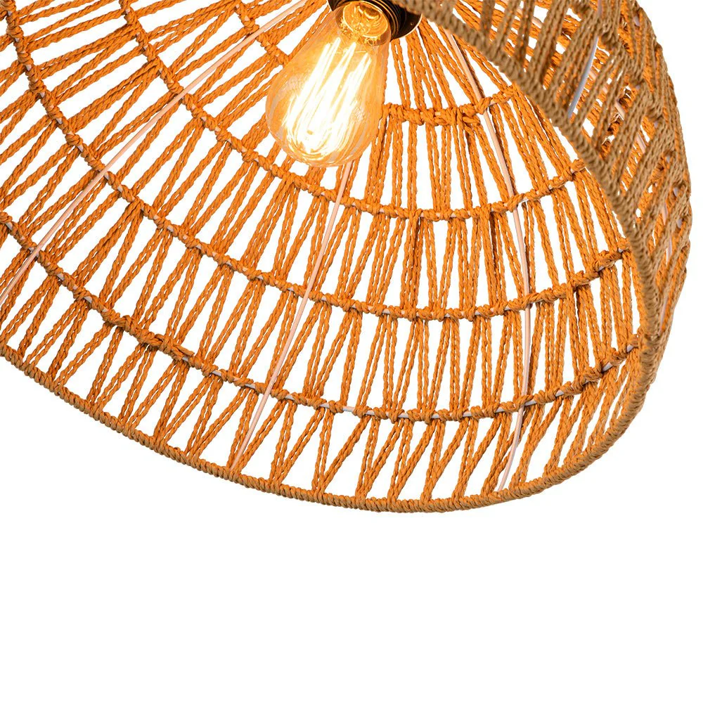 (OpenBox) 1-Light Coastal Bohemian Woven Rope Dome Pendant - Image 26