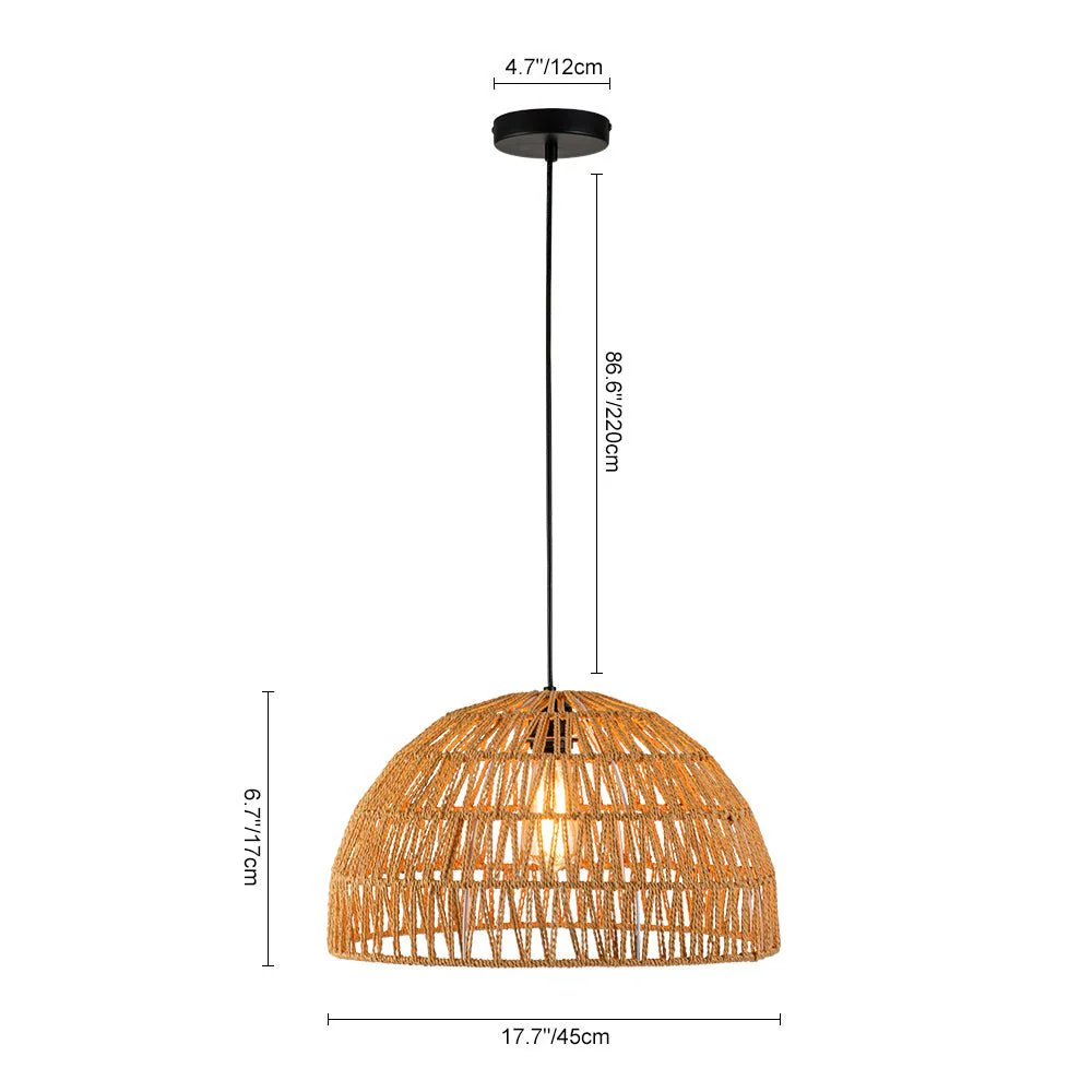 (OpenBox) 1-Light Coastal Bohemian Woven Rope Dome Pendant - Image 28