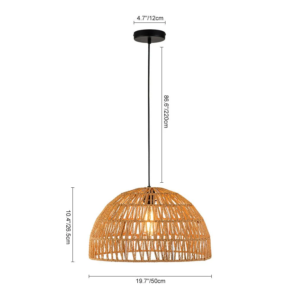 (OpenBox) 1-Light Coastal Bohemian Woven Rope Dome Pendant - Image 29