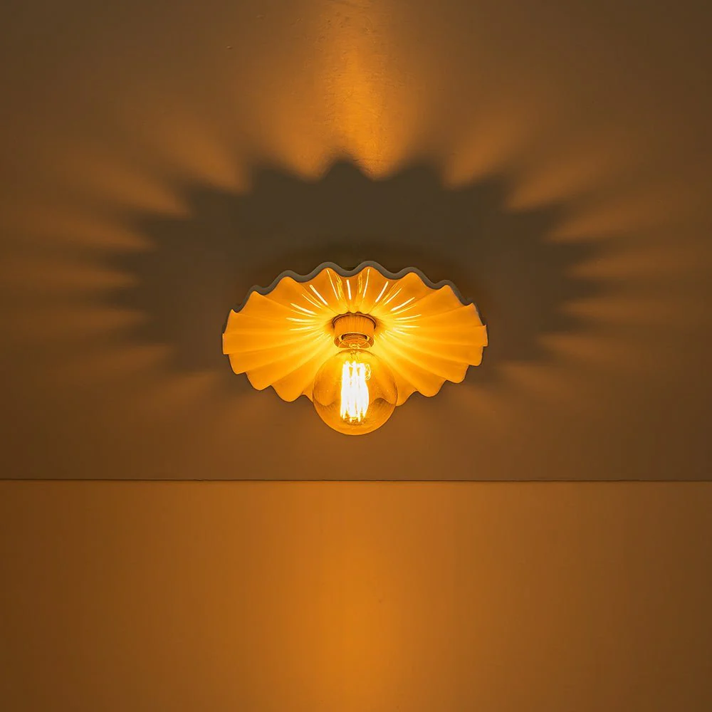 (OpenBox) 1-Light Creamy Ceramic Shade Semi Flush Mount - Image 10