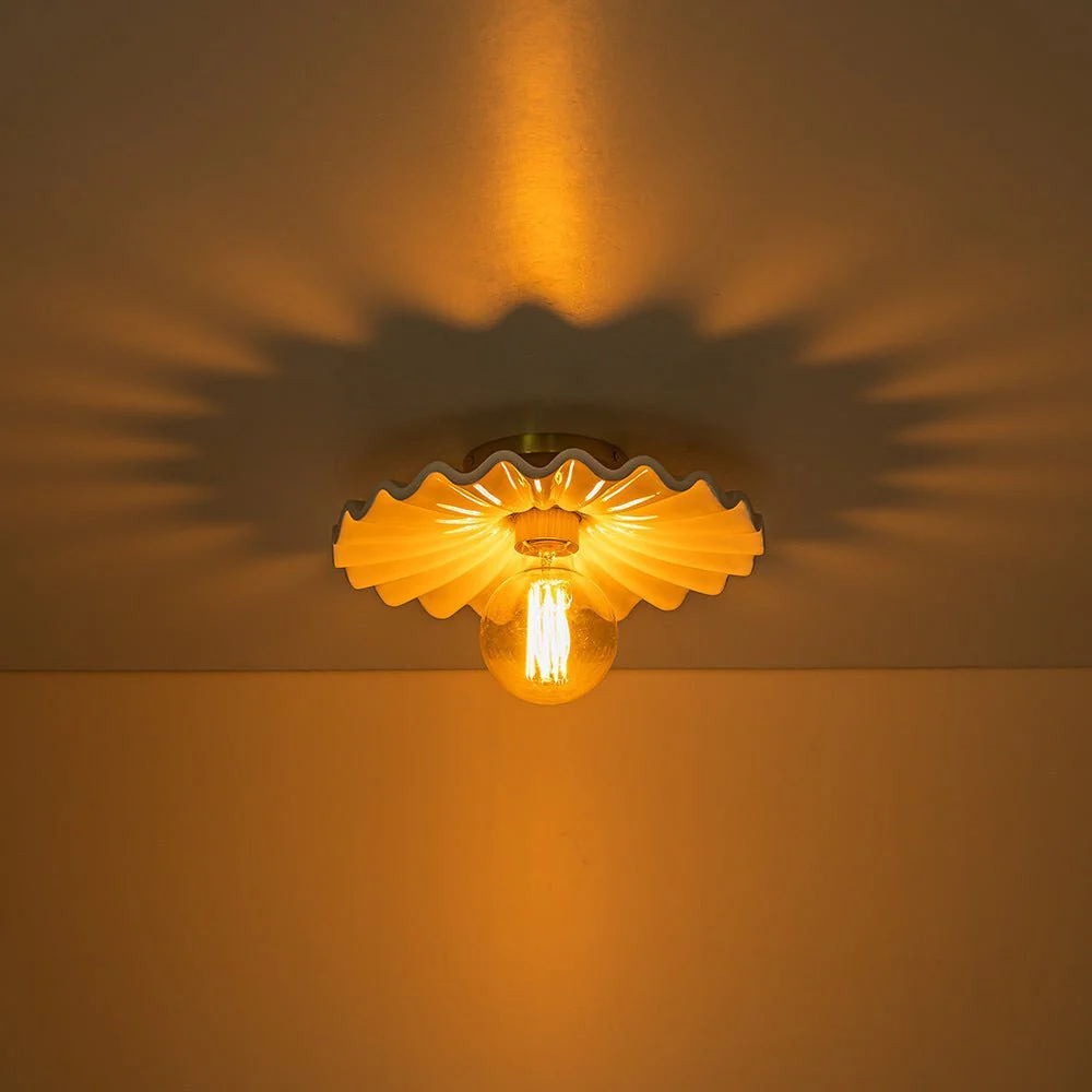 (OpenBox) 1-Light Creamy Ceramic Shade Semi Flush Mount - Image 11