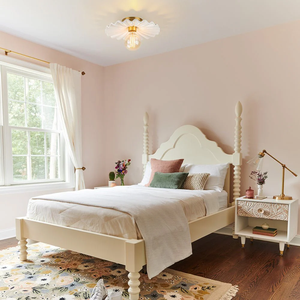 (OpenBox) 1-Light Creamy Ceramic Shade Semi Flush Mount - Image 2