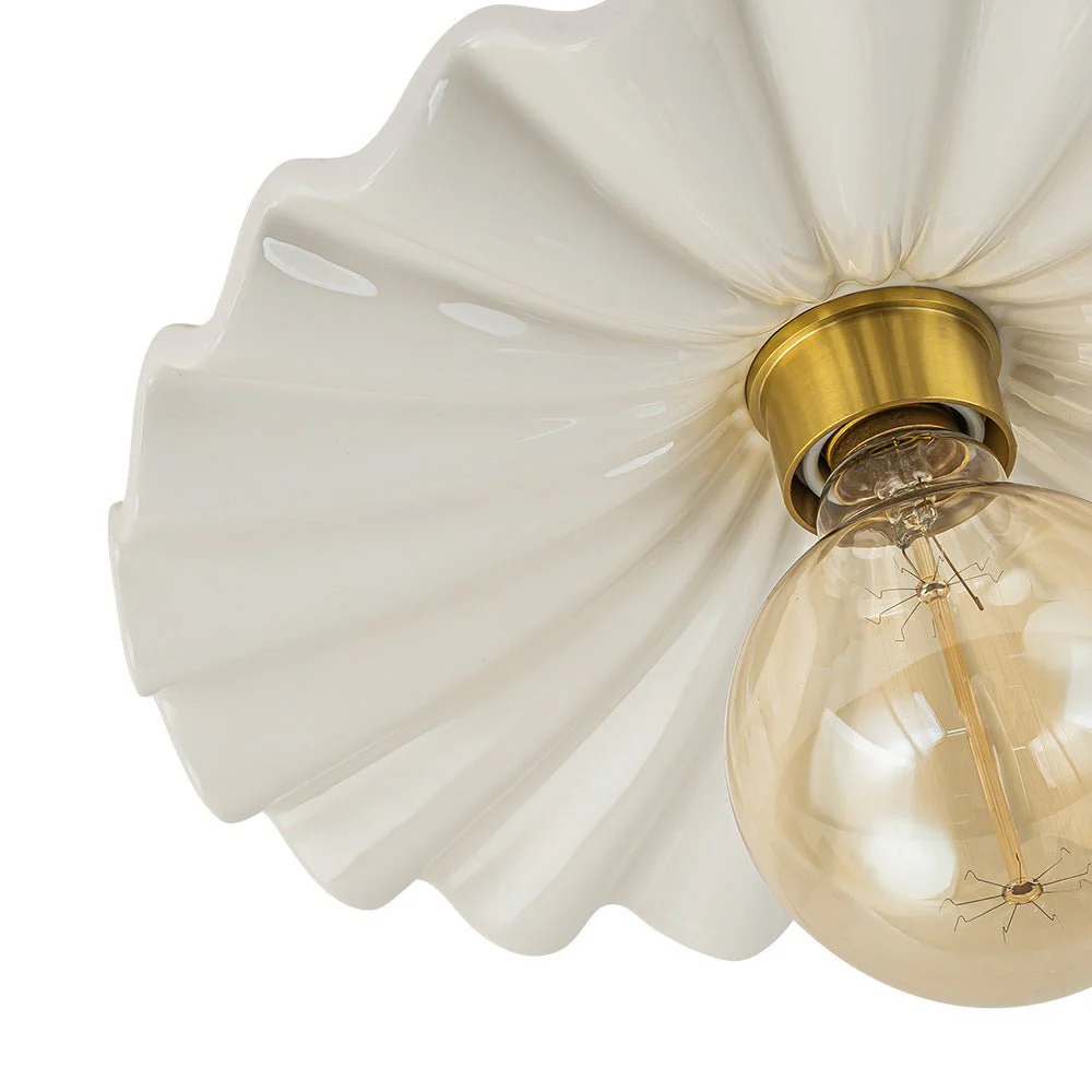 (OpenBox) 1-Light Creamy Ceramic Shade Semi Flush Mount - Image 8