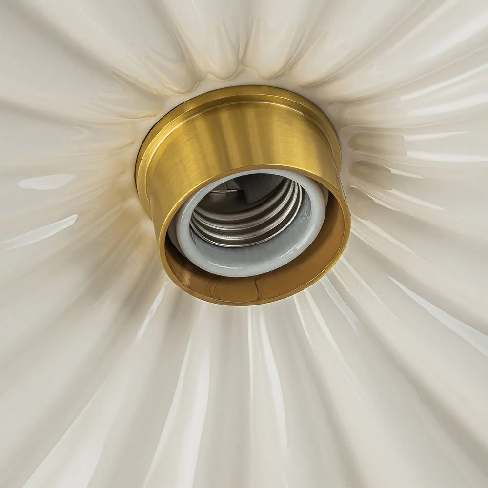 (OpenBox) 1-Light Creamy Ceramic Shade Semi Flush Mount - Image 9