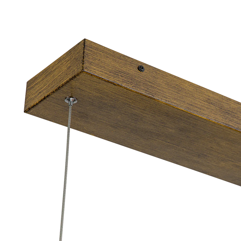 1-Light Modern Minimalist LED Wood Linear Chandelier - Image 14