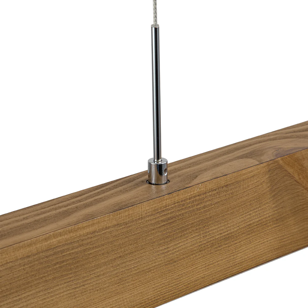 1-Light Modern Minimalist LED Wood Linear Chandelier - Image 8