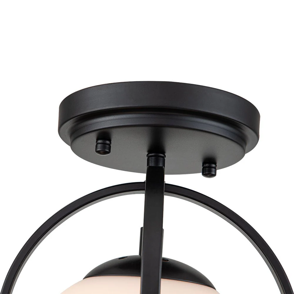 (OpenBox) 1-Light Opal Glass Sphere Semi-Flush Mount - Image 11
