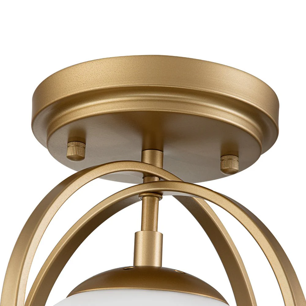 (OpenBox) 1-Light Opal Glass Sphere Semi-Flush Mount - Image 13