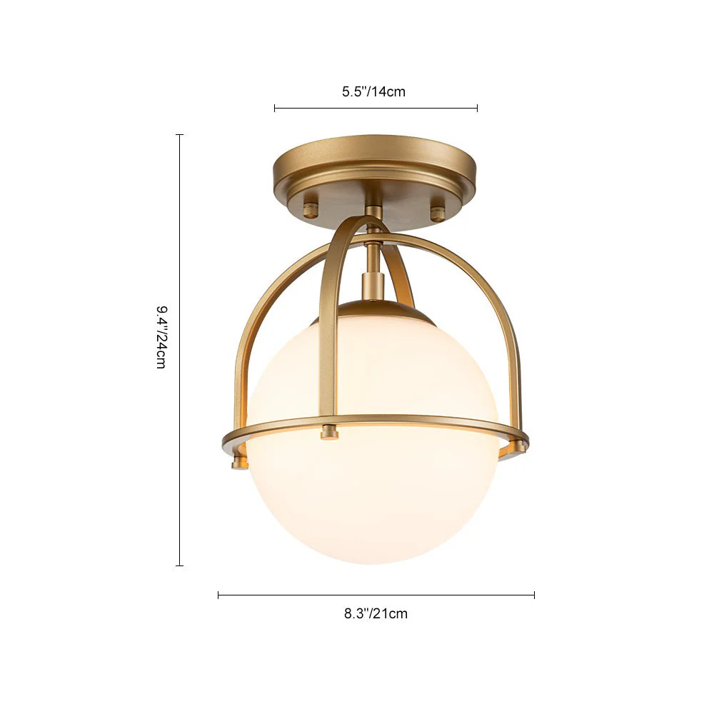 (OpenBox) 1-Light Opal Glass Sphere Semi-Flush Mount - Image 14