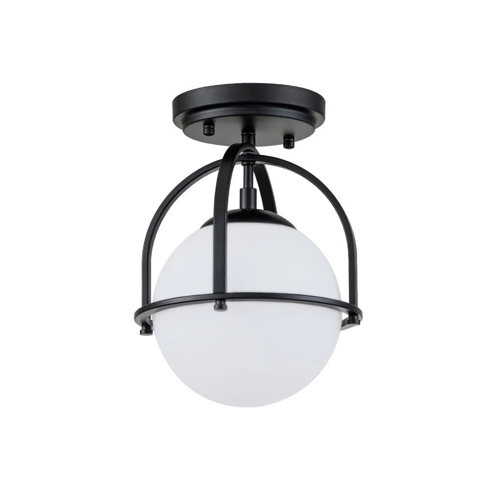 (OpenBox) 1-Light Opal Glass Sphere Semi-Flush Mount - Image 7