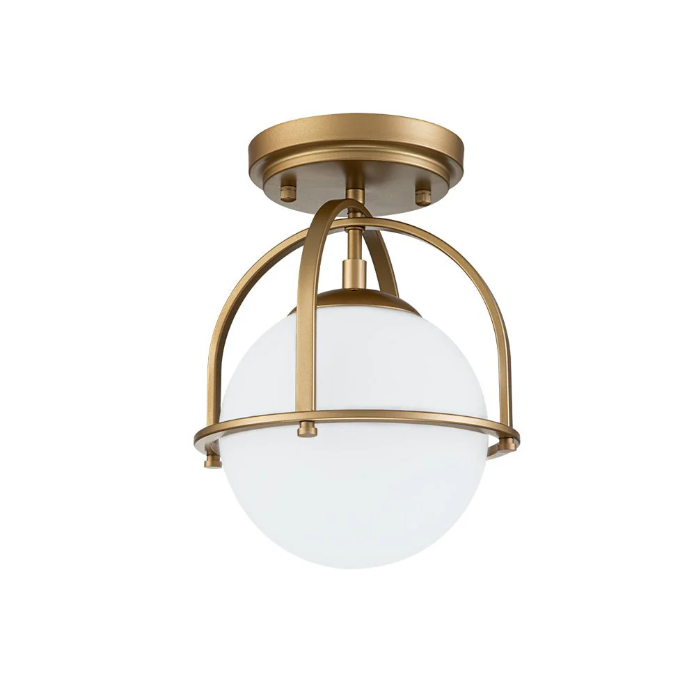(OpenBox) 1-Light Opal Glass Sphere Semi-Flush Mount - Image 8