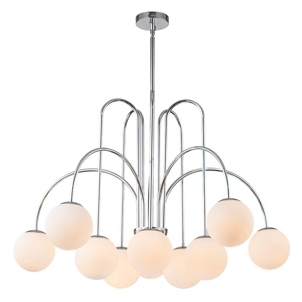 (OpenBox) 10-Light Frosted Glass Globe Bubble Chandelier - Image 15