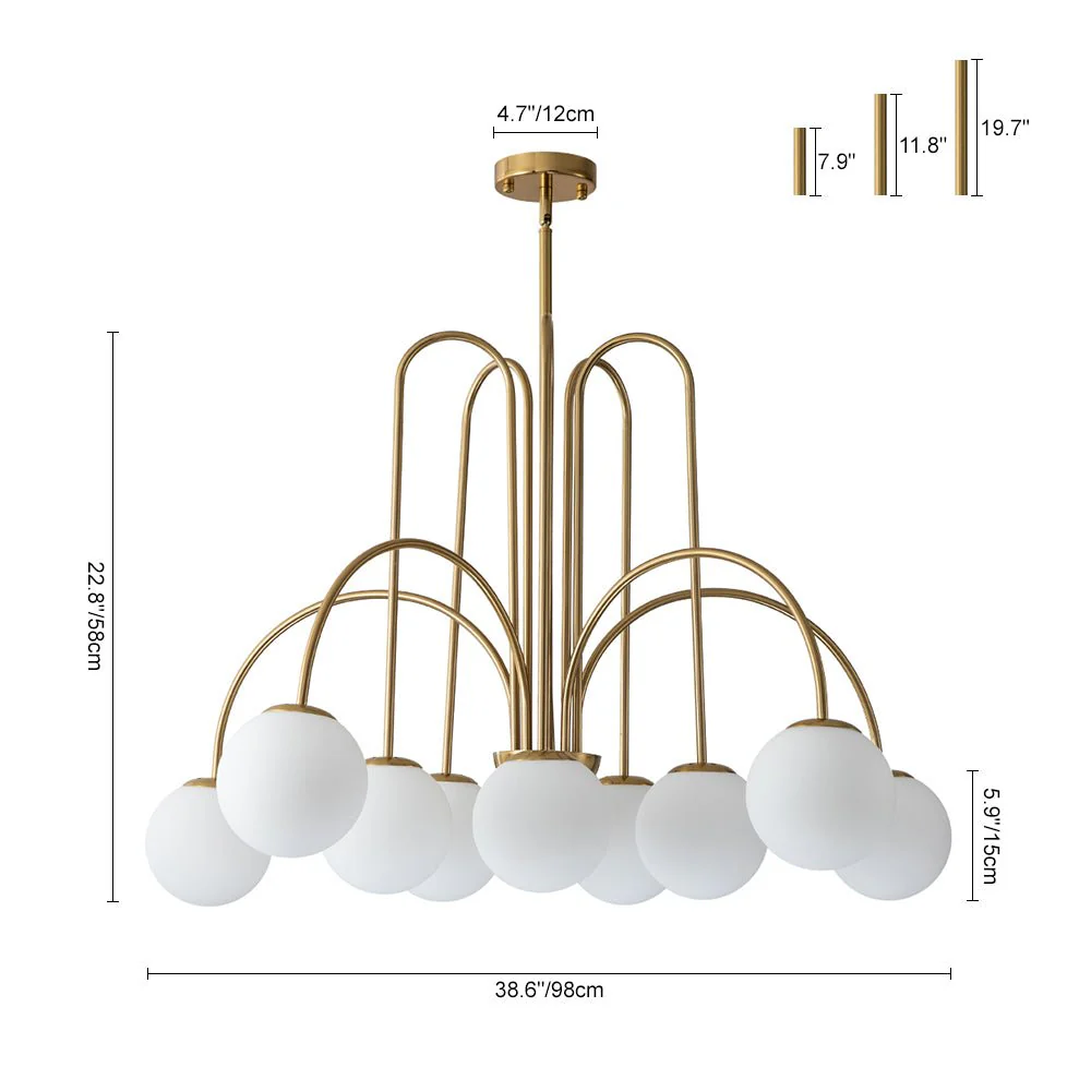 (OpenBox) 10-Light Frosted Glass Globe Bubble Chandelier - Image 18